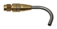 Non-drip nozzle. Lockable and with bent outlet pipe 135°. Opened and closed manually by 90o turn