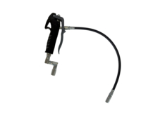 Grease control valve with outlet hose, hydraulic connector and Z-swivel