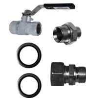 Raccord enrouleur de tuyau G1/2 sur tuyau en acier inoxydable de 15 mm avec robinet &agrave; bille