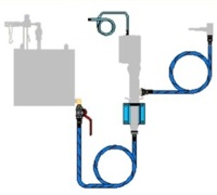 Installatiekit roestvrij staal voor een externe wandgemonteerde luchtpomp voor aansluiting op een tank (excl. FRL)