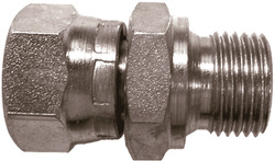 Steel adapter with swivelling nut