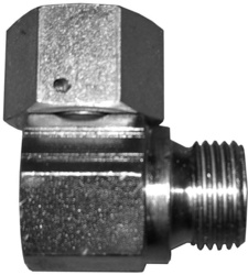 Steel adapter 90° with swivelling nut