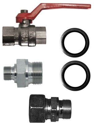 Verbindingsslang haspel 1/2 tot 28 mm buis incl. bolkraan