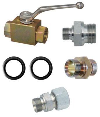 Connection pump to 20 mm grease pipe including ball valve