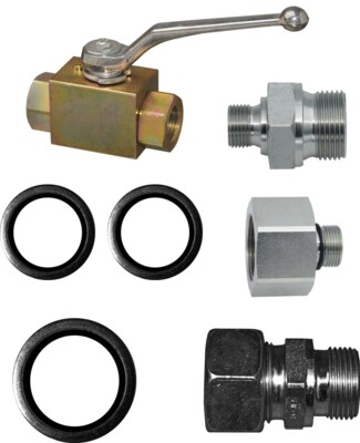 Connection pump to 38 mm grease pipe including ball valve