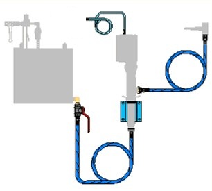 Kit de instalaci&oacute;n de acero inoxidable para una bomba neum&aacute;tica remota montada en la pared para conexi&oacute;n a un tanque (excl. FRL)