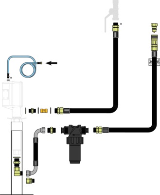 Kit de instalaci&oacute;n de aceite usado para filtro y bomba neum&aacute;tica montada en el piso 29300 (excl FRL)
