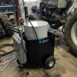 Mobile oil dispenser 208 l, heavy duty safety trolley with air tyres