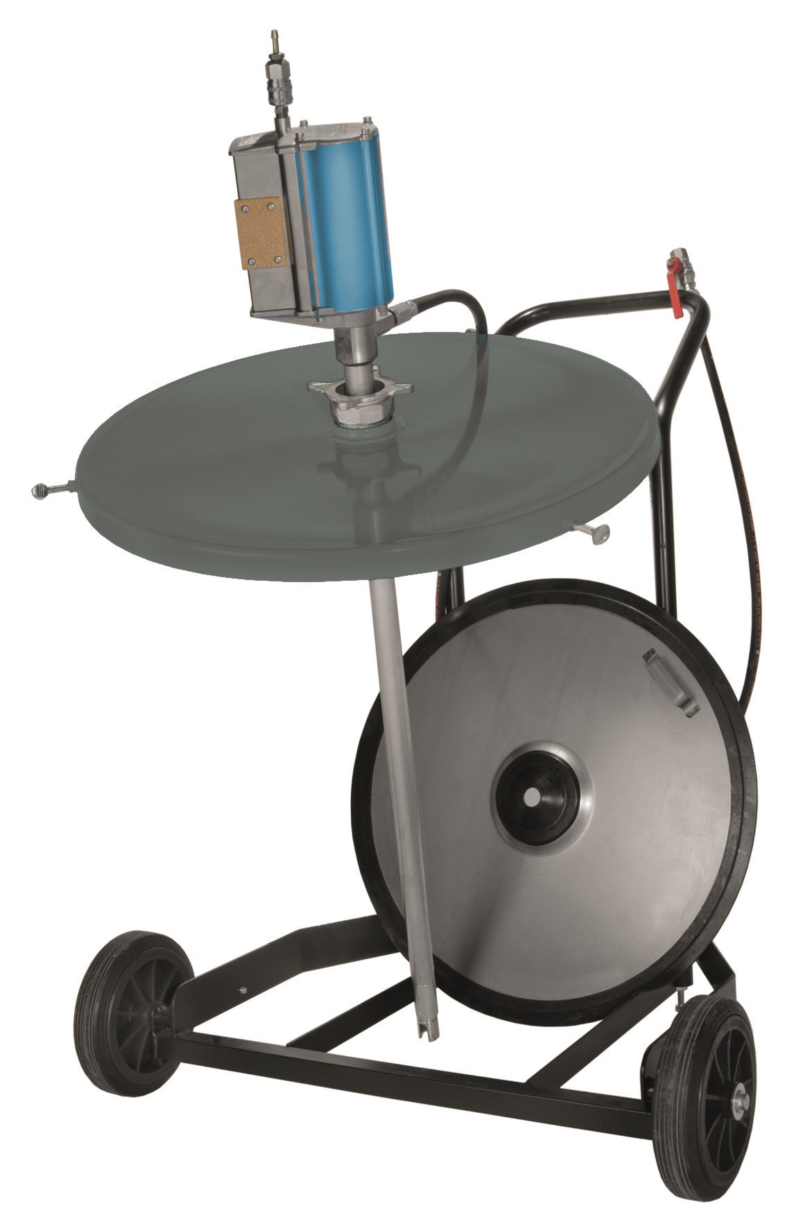 Mobile distributor for chassis lube. Complete unit for 180 kg drum