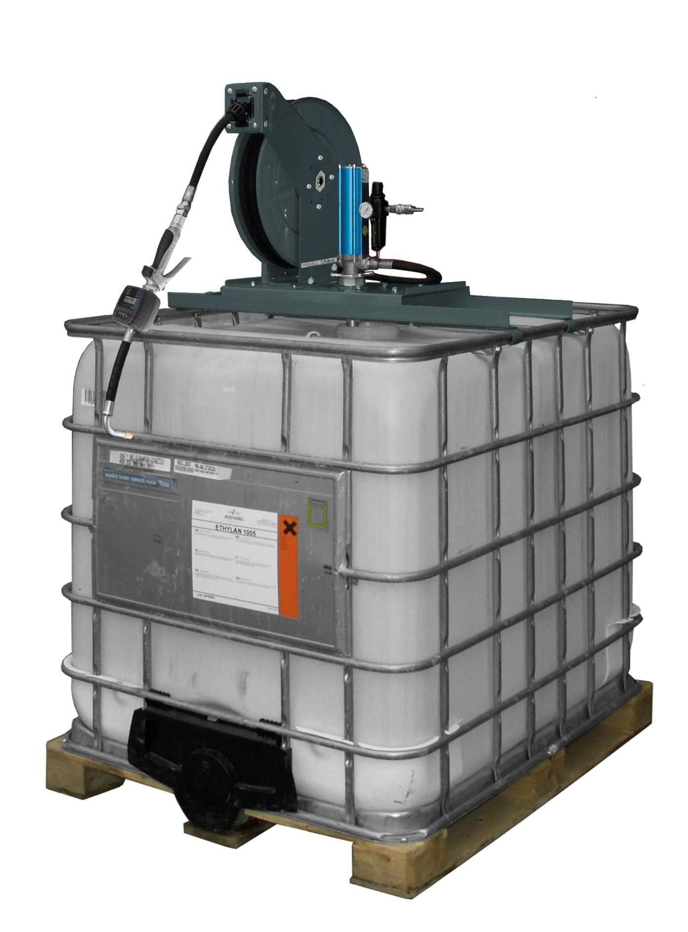 Distributionssats IBC 3:1 pump 22810, slangupprullare 25132 och m&auml;tare 20371