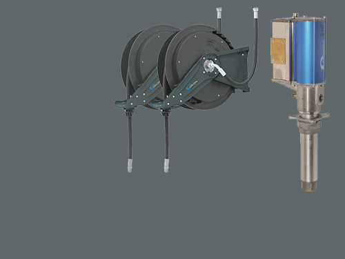 Systeem met vat / tank, leidingsysteem tot 50m en slanghaspel Systeem met vat / tank, leidingsysteem tot 50m en slanghaspel
