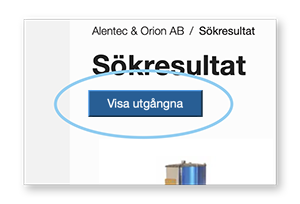 Support och nedladdningar finns vanligtvis under varje respektive produkt p&aring; v&aring;r webb. Anv&auml;nd s&ouml;kf&auml;ltet l&auml;ngst upp p&aring; sidan f&ouml;r att s&ouml;ka p&aring; artikelnummer eller ben&auml;mning. Om produkten har utg&aring;tt d&ouml;ljs denna per automatik i s&ouml;kresultaten men visas om man klickar p&aring; knappen Visa utg&aring;ngna.